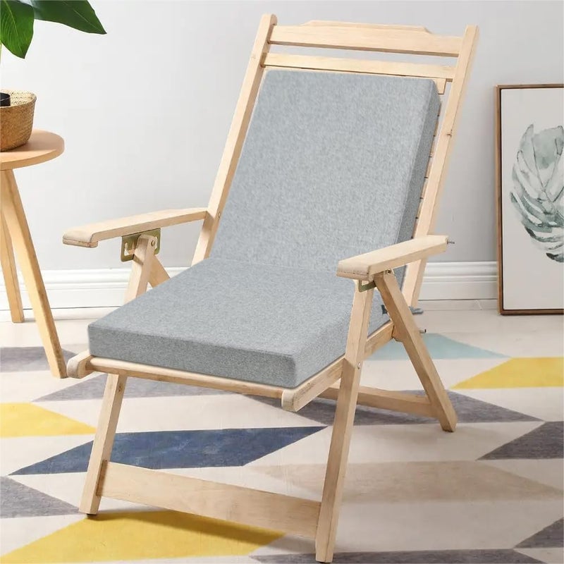 FUNHOME 2 Pack Outdoor Cushion Covers 24" x 24" x 4", No Insert! Water-Resistant Patio Chair Seat Cushion Covers with Zipper and Tie, Replacement Cover Only(Light Grey) - Image 2